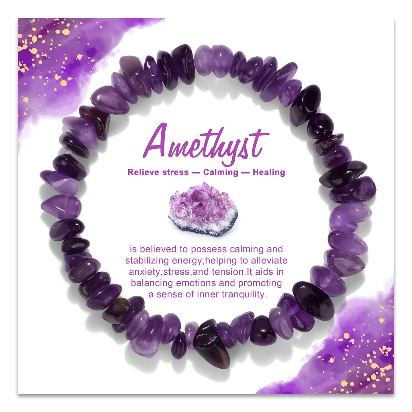 Exquisite Multi Color & Shape Natural Stone Crystal Beads Bracelet