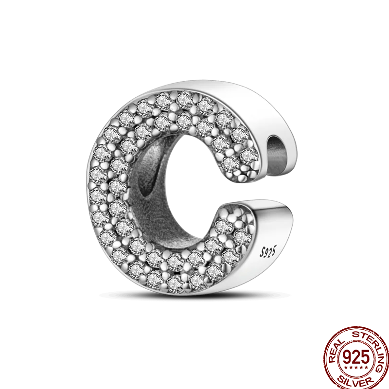 Silver Alphabet Letter Series Charms
