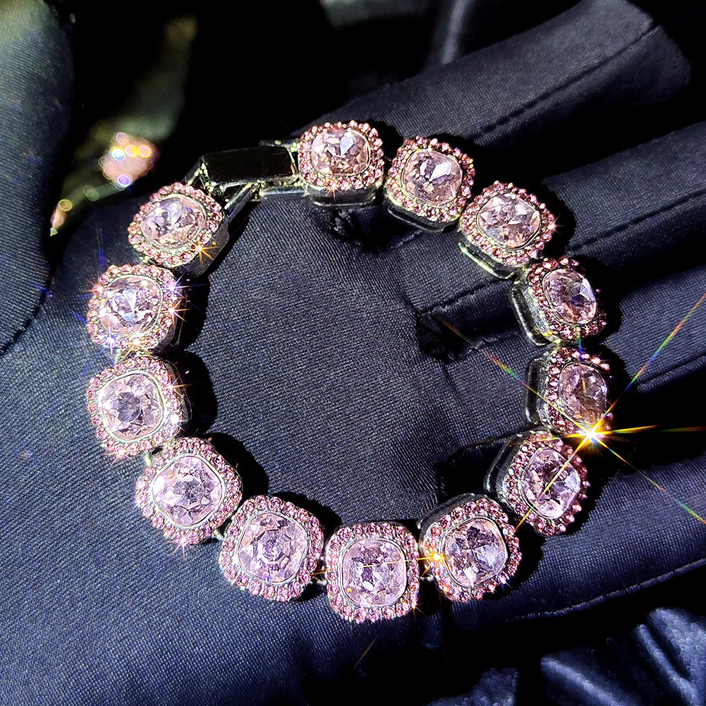 South Beach Miami Iced Out Cuban Link Bracelet 4Pcs Setss