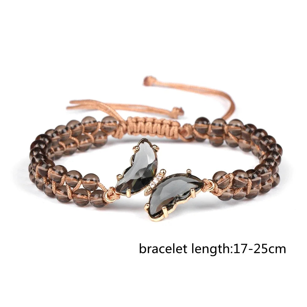 Butterfly Pendant Necklace Gravel Bracelets