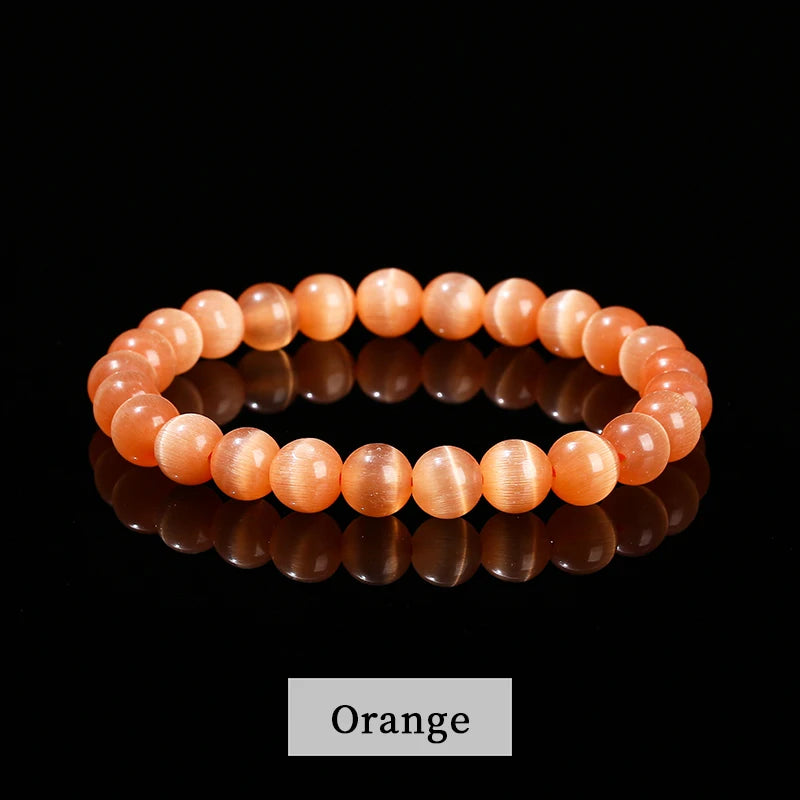 Candied Color Series Natural Cat Eyes Stone Bead Bracelets