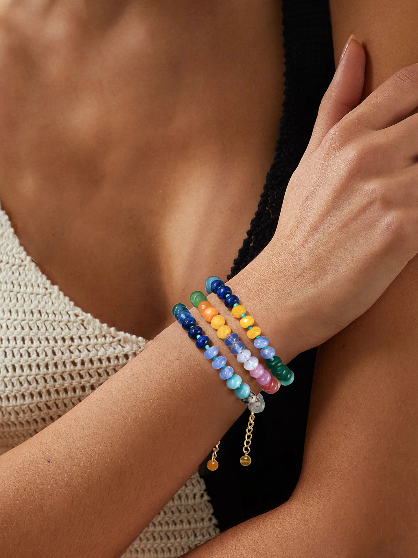 Colorful Gemstone Rainbow Bracelet