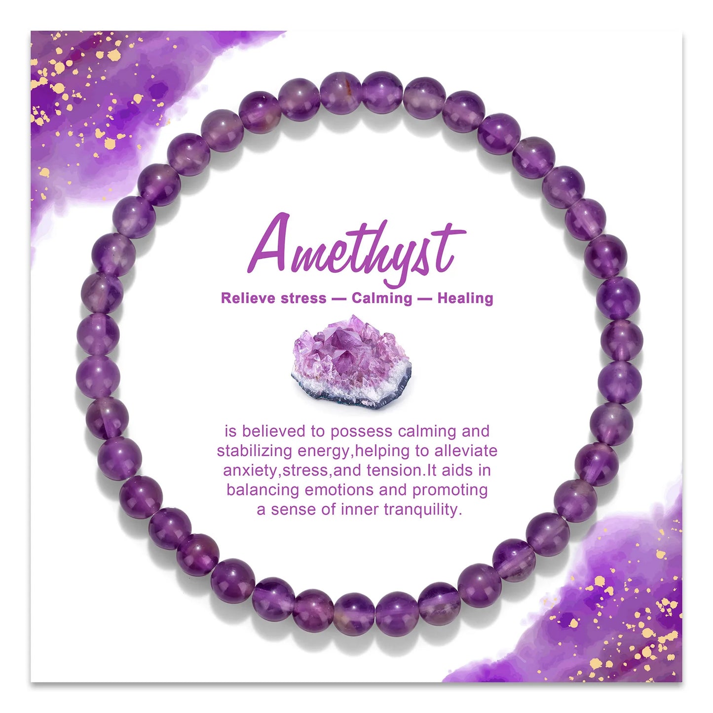 Exquisite Multi Color & Shape Natural Stone Crystal Beads Bracelet