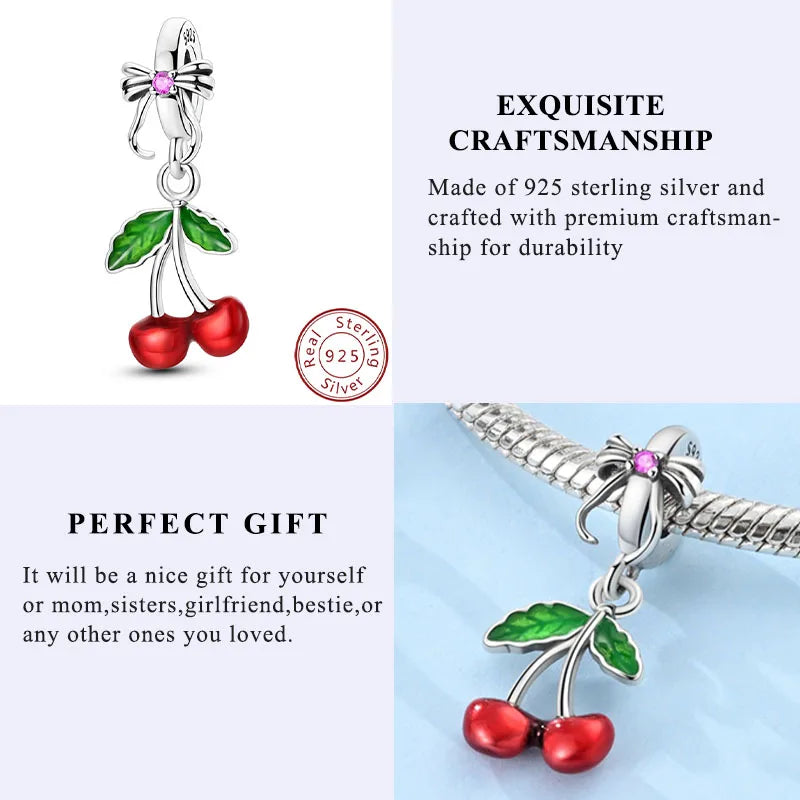 Red Cherry Strawberry Heart Warming Charm Pendants