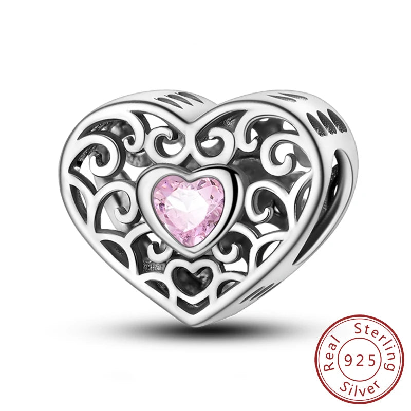 Gorgeous Heart Beat Family Charm Pendants