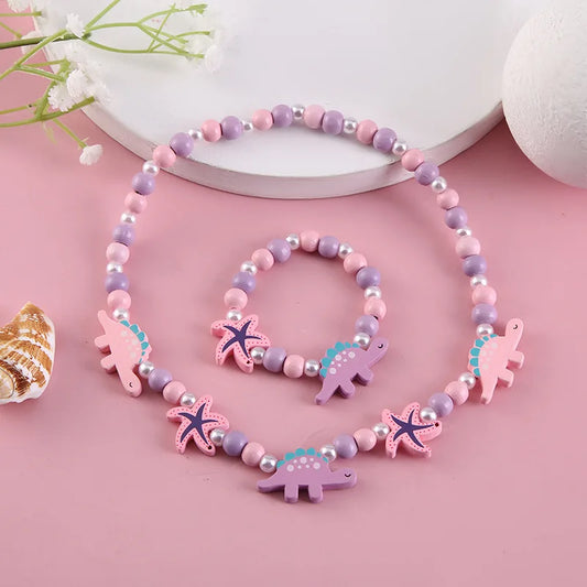 Cute Cartoon Pattern Necklace Bracelet Sets