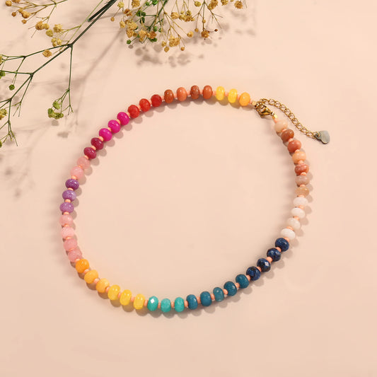 Radiant Colorful Choker Gemstone Necklace