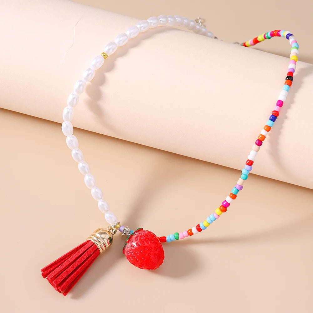 Colorful Daisy Flower Pendant Necklace Sets