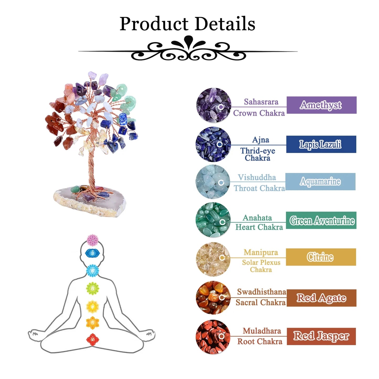 Copper Healing Natural Crystals Stone Tree