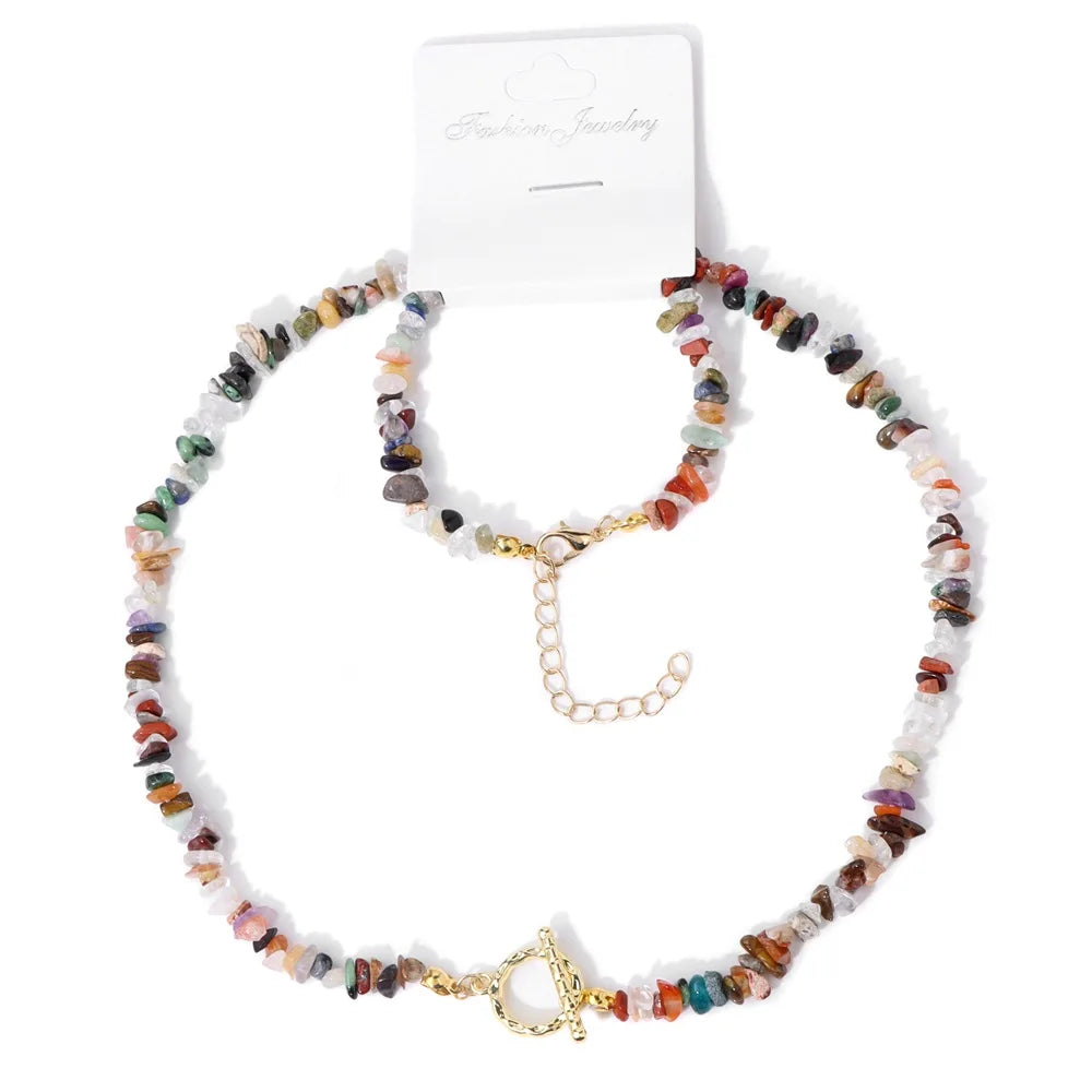 Gravel Gem Crystal Necklaces Bracelet Set