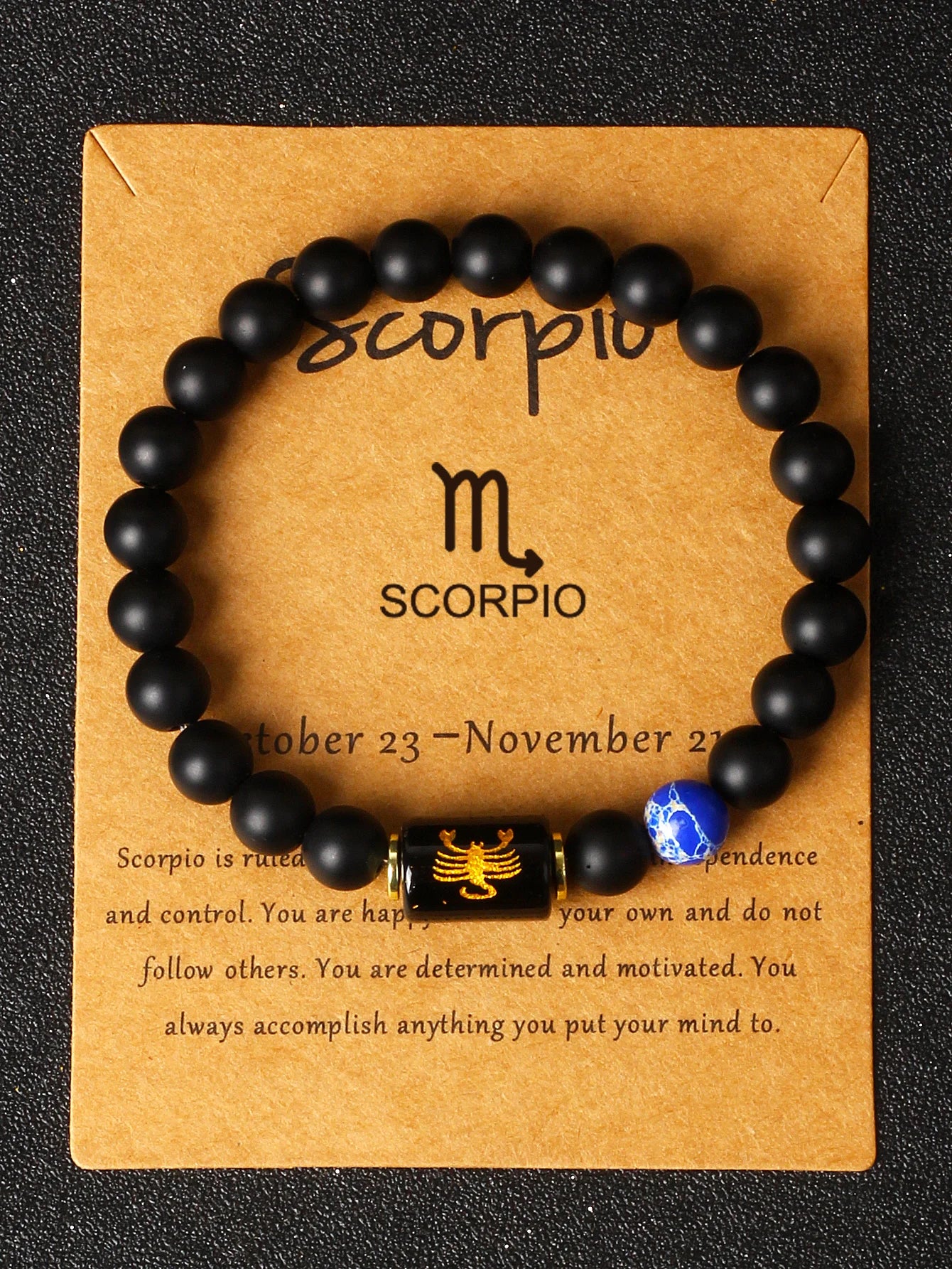 Midnight Moon Natural Stone Beads 12 Zodiac Sign Constellation Bracelet