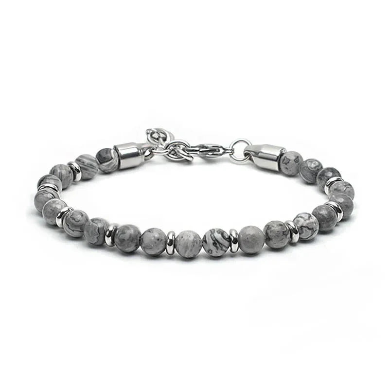 New Matte Map Volcanic Stone Beaded Personality Bracelet