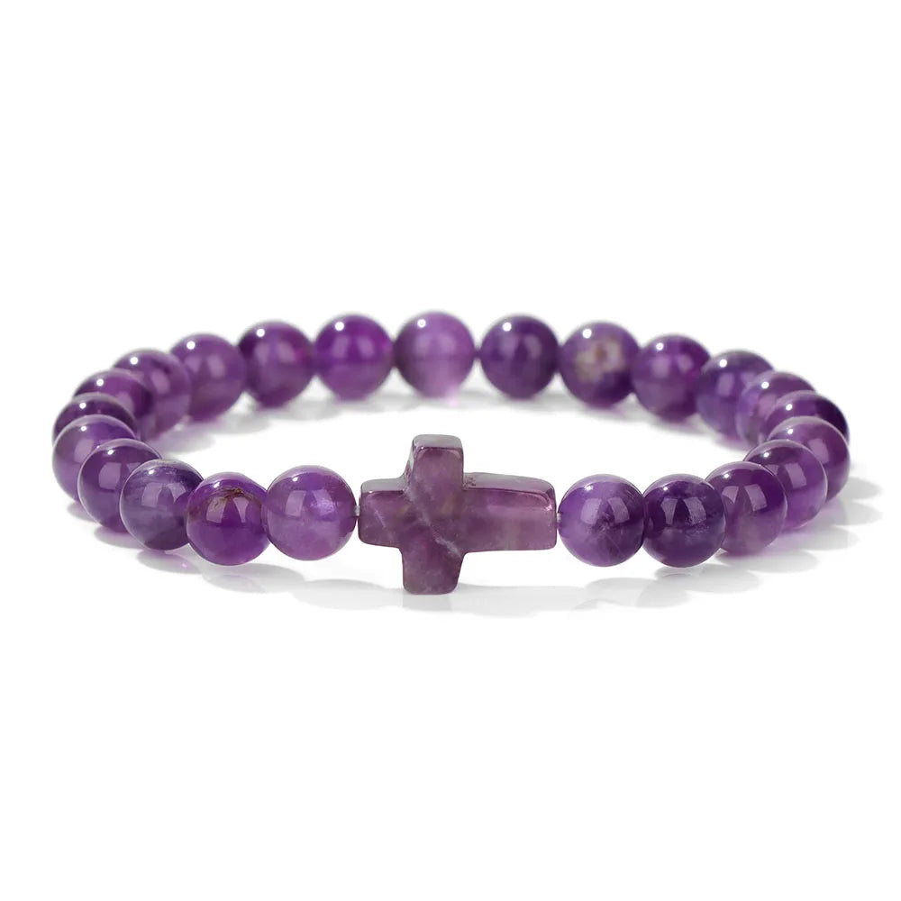 Natural Amethysts Charm Bracelet Series