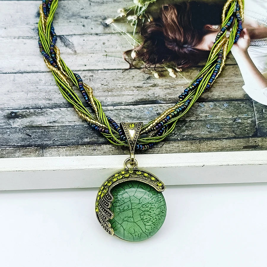 Crystal Gem Stone Pendant Necklaces