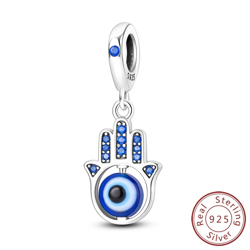 Empress Blue Platinum Pendant Charms Beads