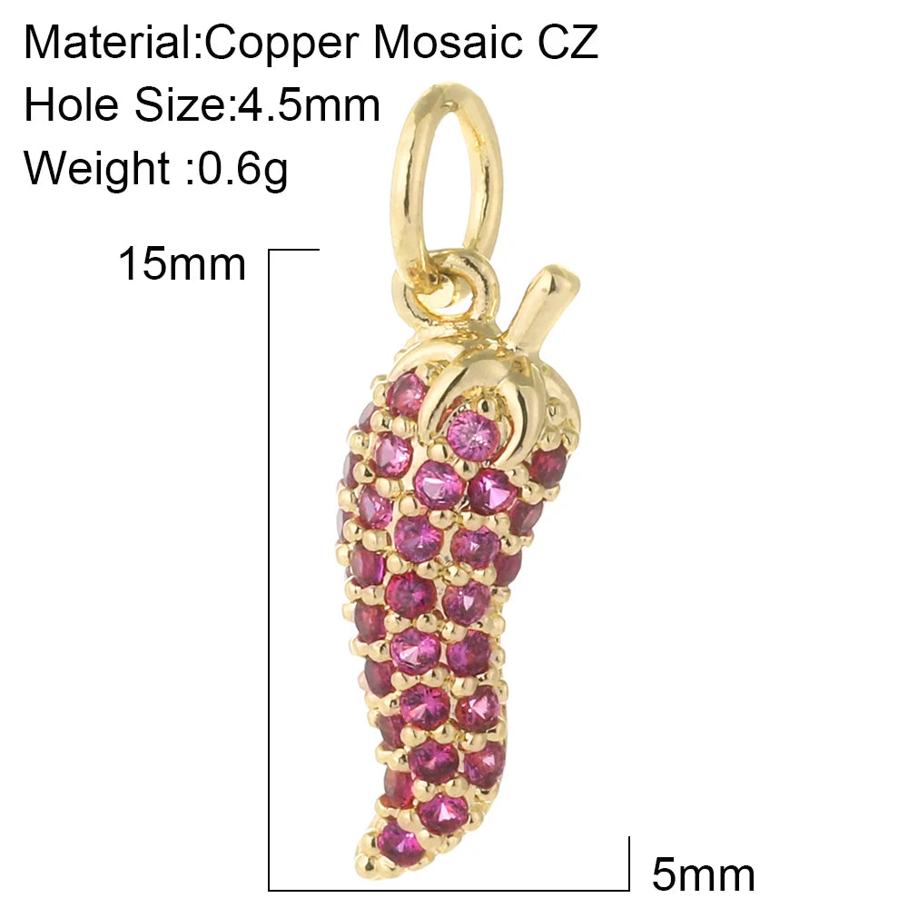 Cute Animals Plants Gold Bracelet Charm Pendants