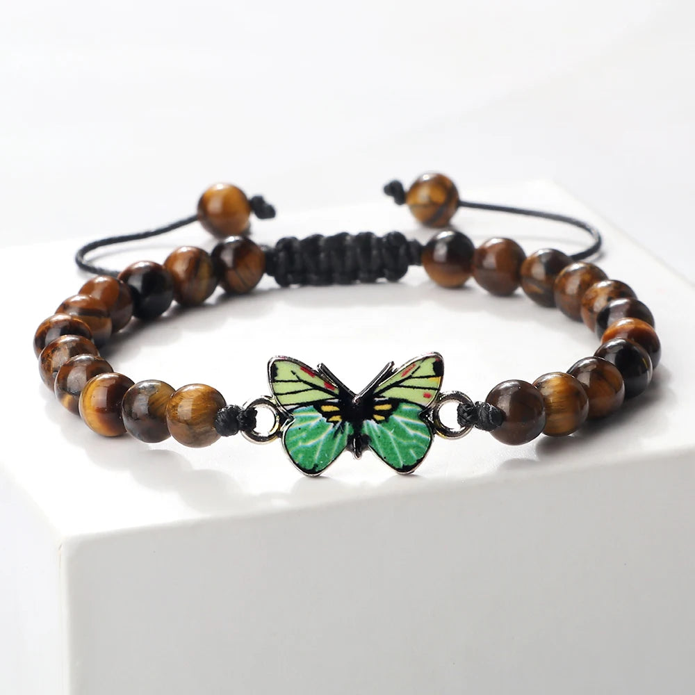 Butterfly Pendant Natural Charm Bracelet