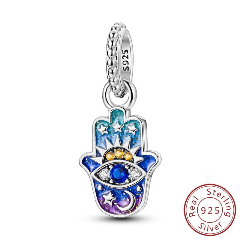 Dreamy Blue & Silver Charm Pendants