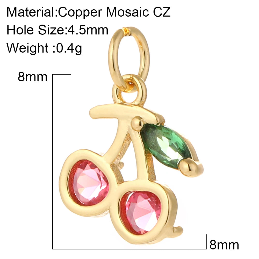 Cute Animals Plants Gold Bracelet Charm Pendants
