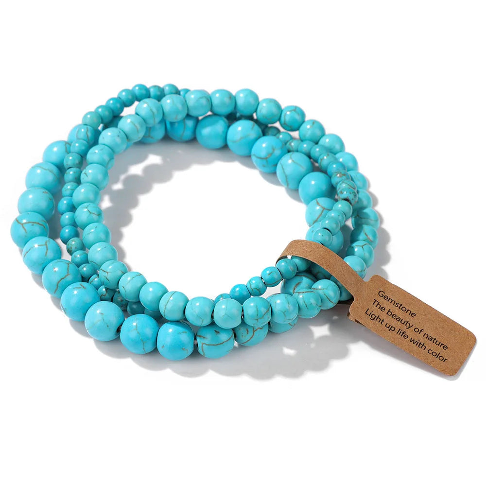 New Blue Turquoises Stone Charm Series Bracelets