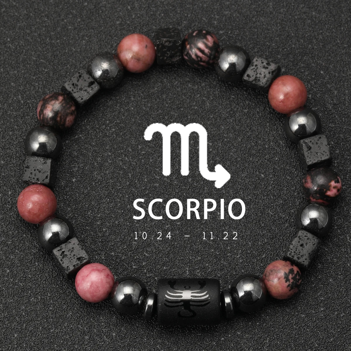 Obsidian Natural Stone 12 Zodiac Signs Bracelets