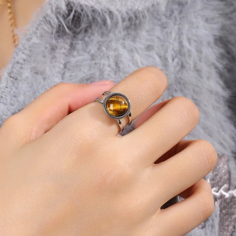 Natural Crystal Protection Rings