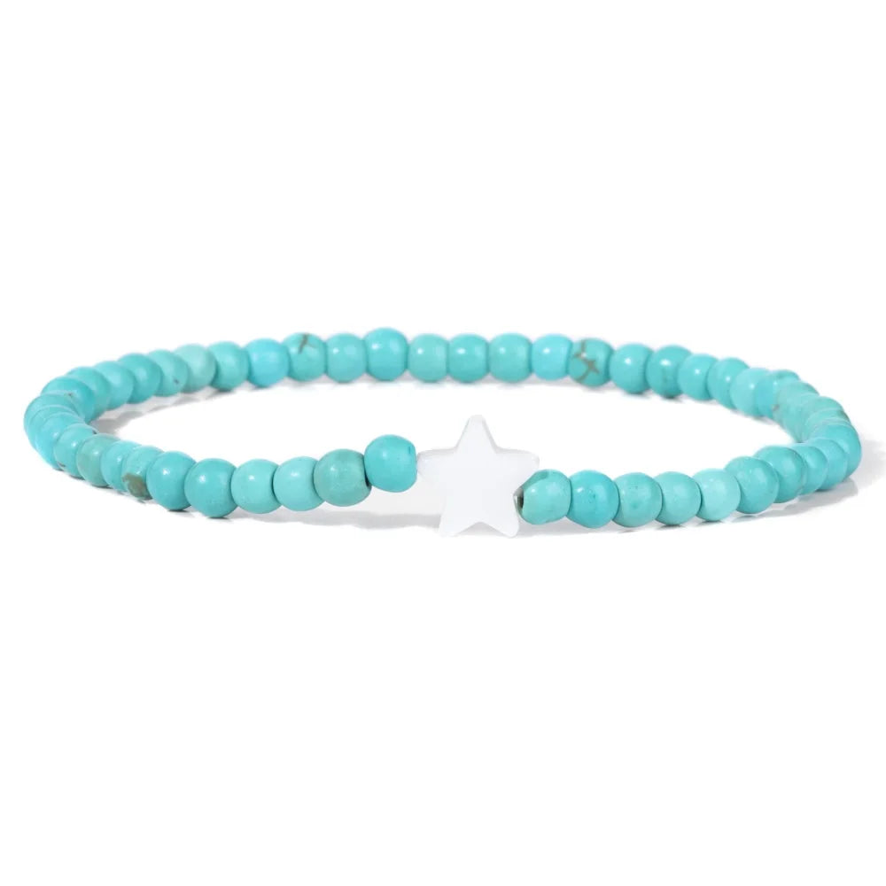 New Blue Turquoises Stone Charm Series Bracelets