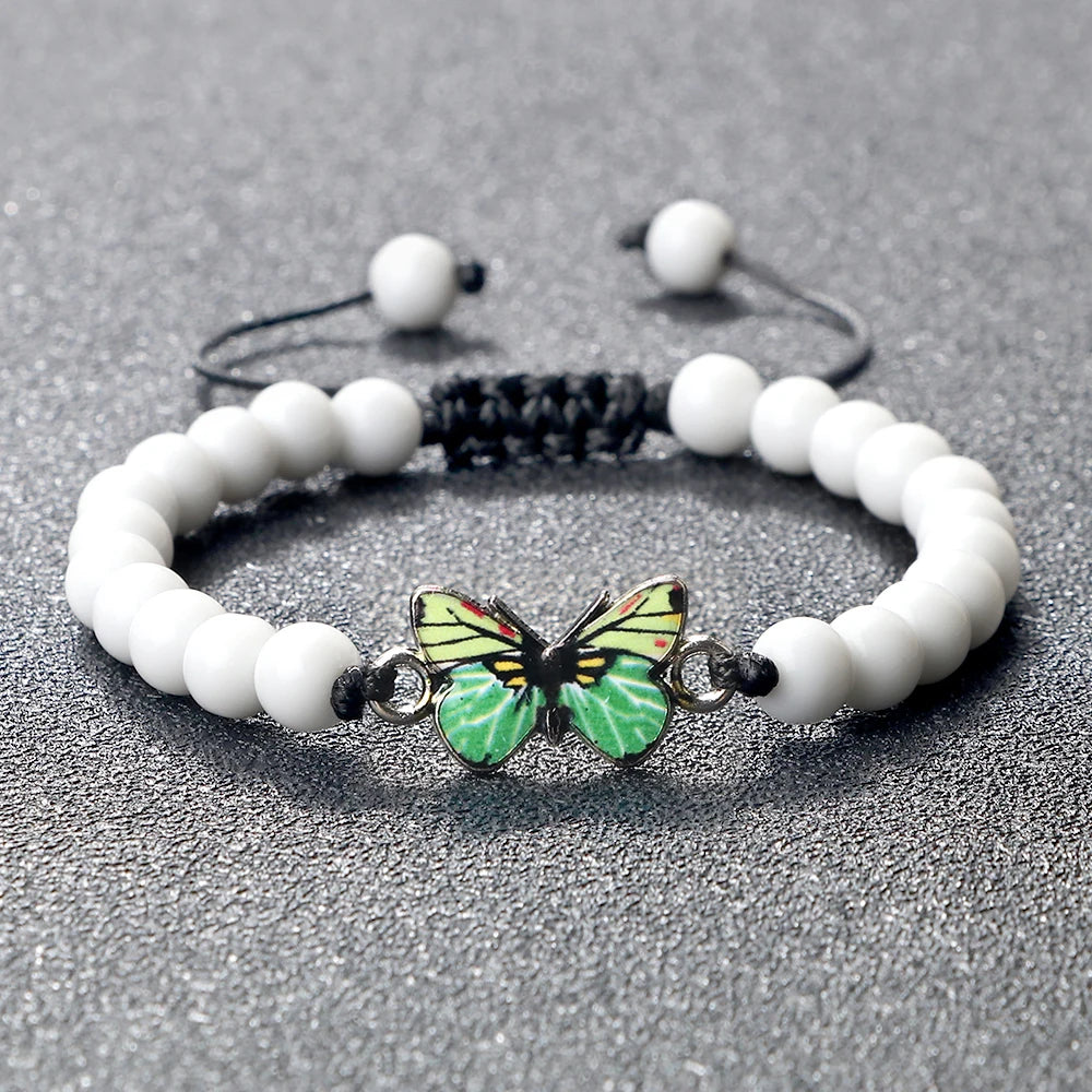 Butterfly Pendant Natural Charm Bracelet