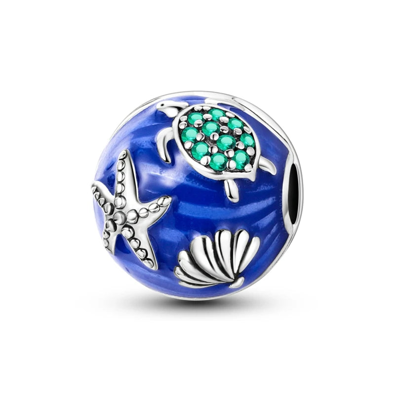Empress Blue Platinum Pendant Charms Beads