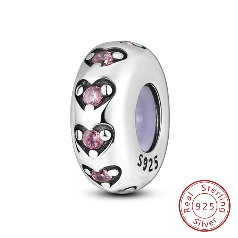 Splash Pink & Silver Pendant Charms