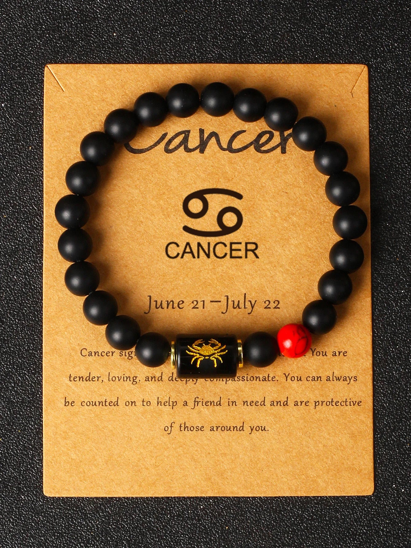 Midnight Moon Natural Stone Beads 12 Zodiac Sign Constellation Bracelet