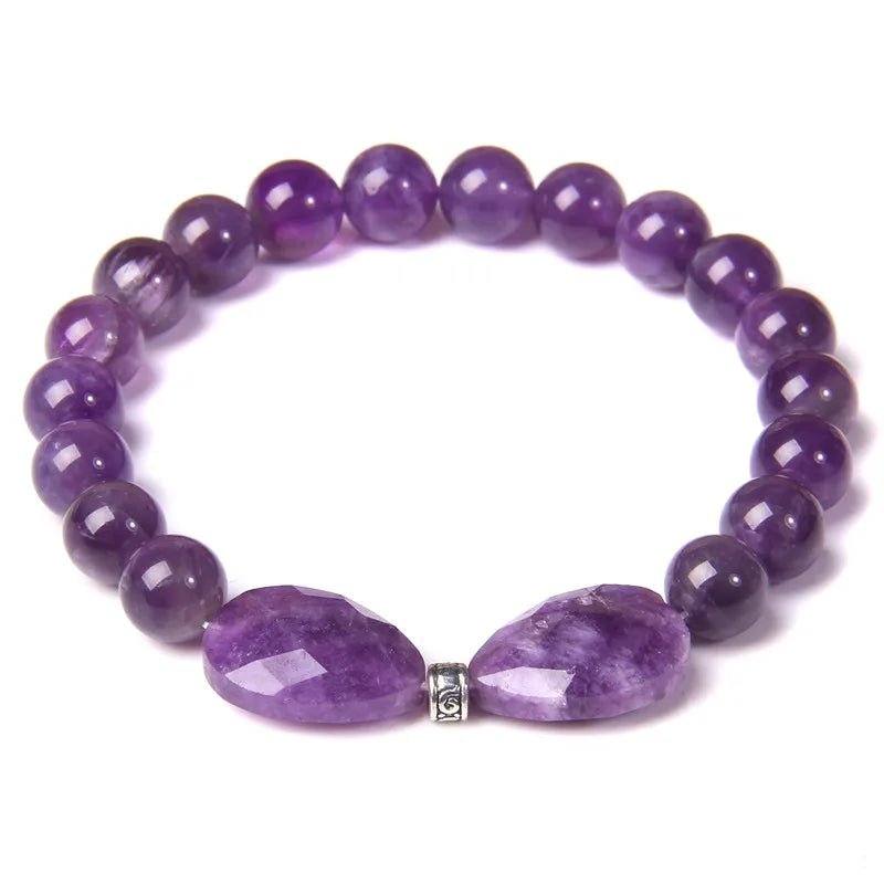 Natural Amethysts Charm Bracelet Series