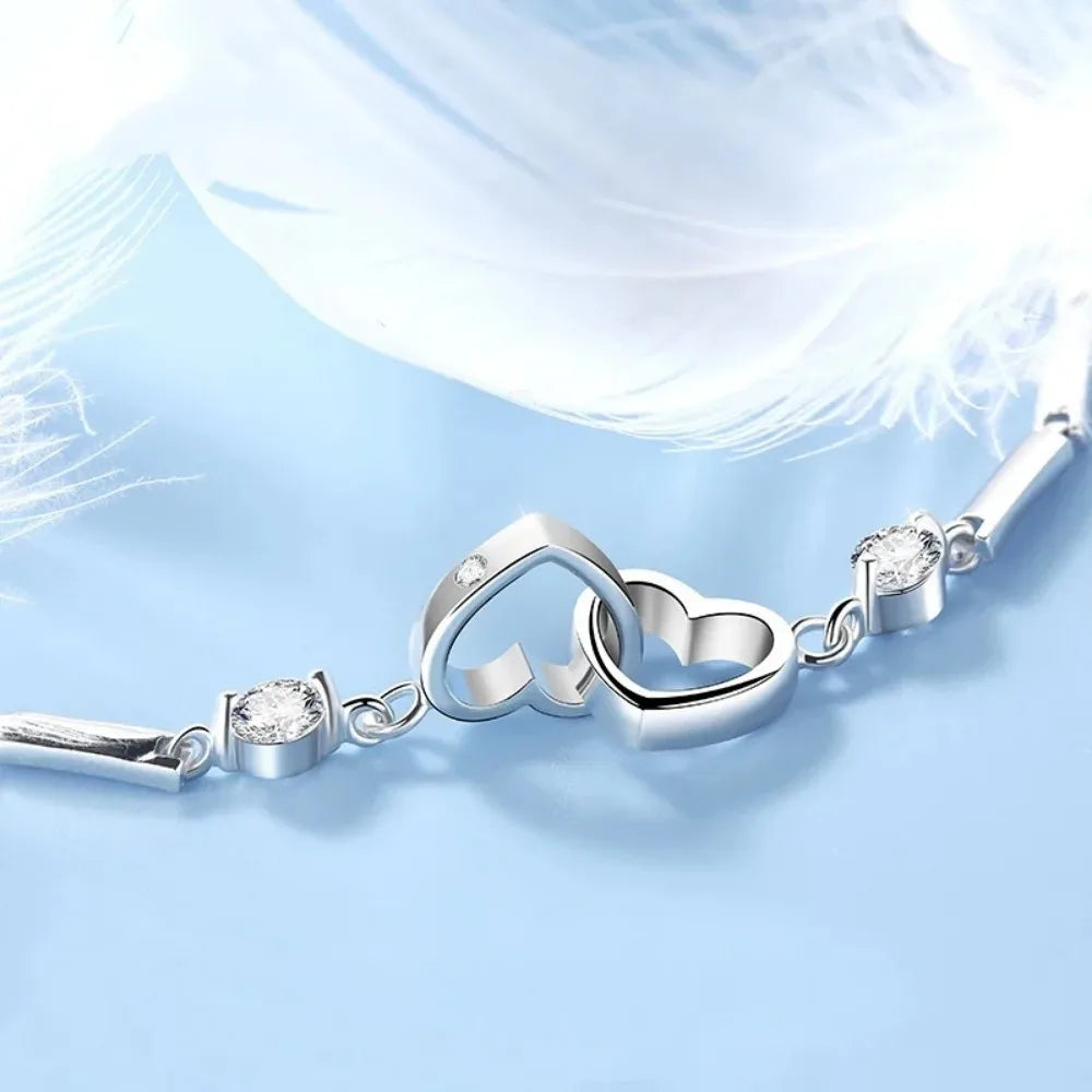 Double Heart Diamond Bracelet