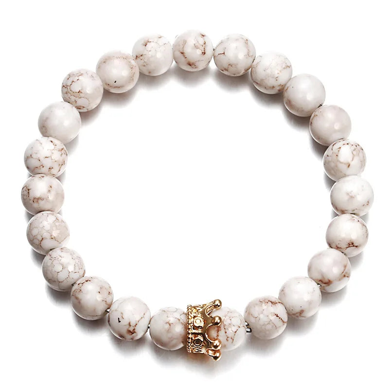 Volcanic Stone Black White Natural Lava Stone Bracelets