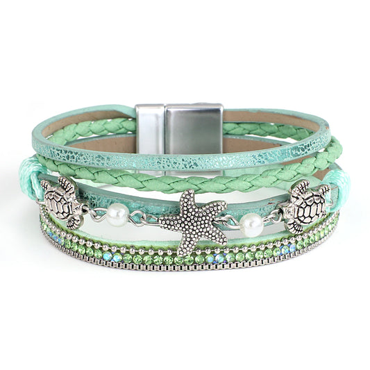Ocean Pearl Starfish Turtle Bracelets