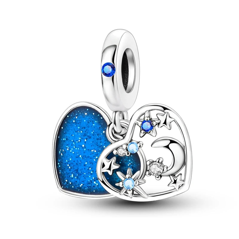 Empress Blue Platinum Pendant Charms Beads