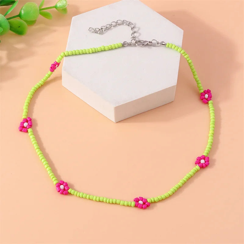 Colorful Spring Flower Seed Necklace