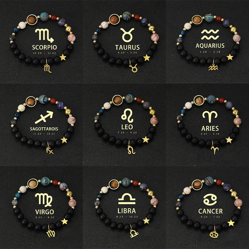 Harness the Power of the Eight Planet 12 Zodiac Signs Bracelet