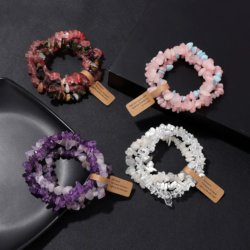 Irregular Chips Crystal Quartz Gravel Bracelets
