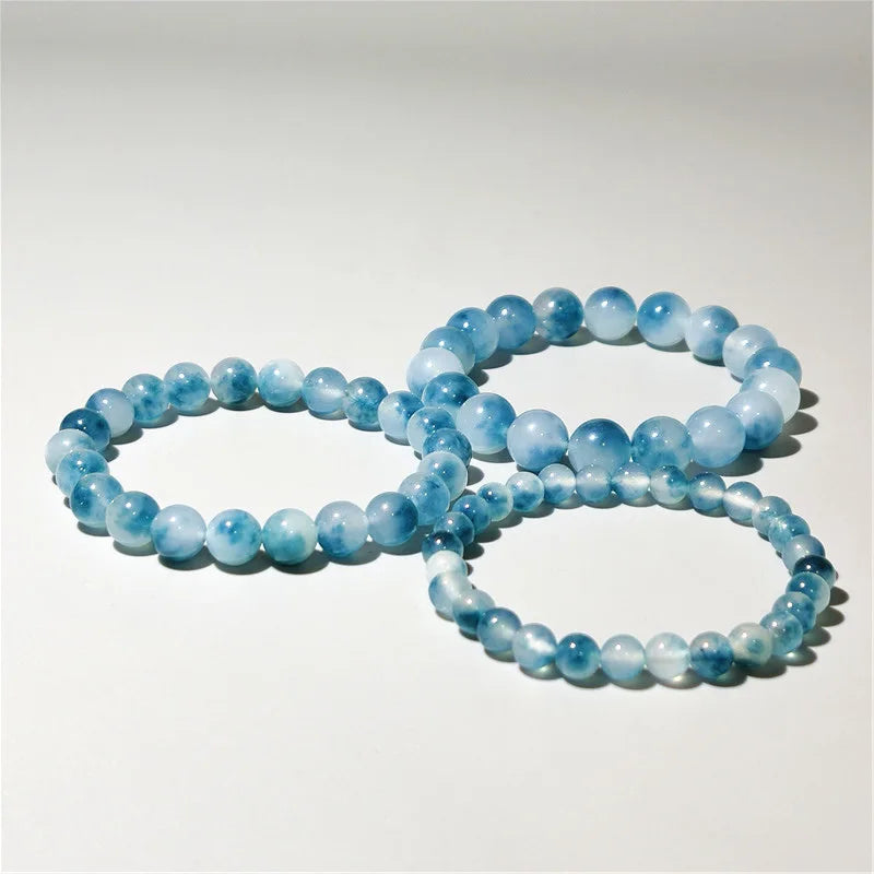 Natural Blue Chalcedony Jasper Jade Bracelets