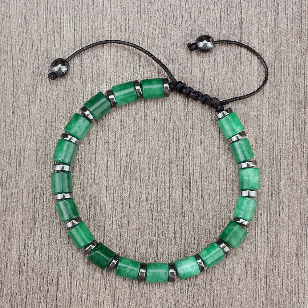 Spacer Glass Cylinder Braided Bracelet