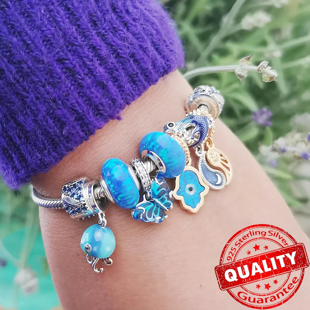 Gorgeous Ocean Blue Glassy Creature Dangle Charms