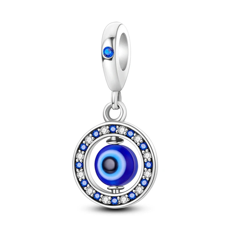 Empress Blue Platinum Pendant Charms Beads