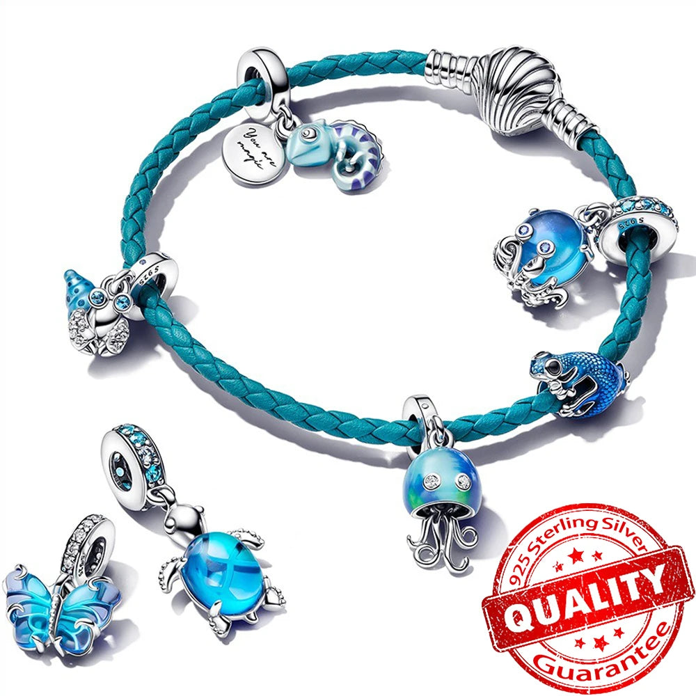 Gorgeous Ocean Blue Glassy Creature Dangle Charms