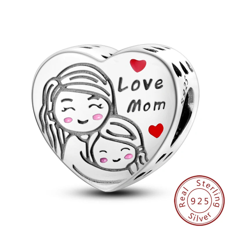 Gorgeous Heart Beat Family Charm Pendants