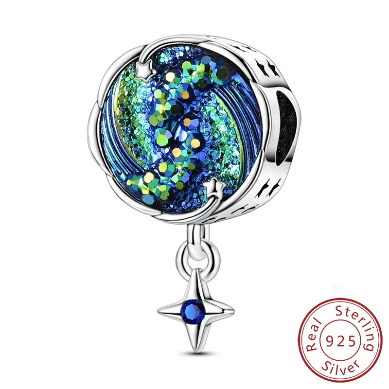 Dreamy Blue & Silver Charm Pendants