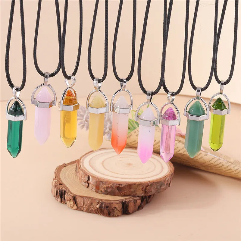 Bullet Crystal Pendant Necklace