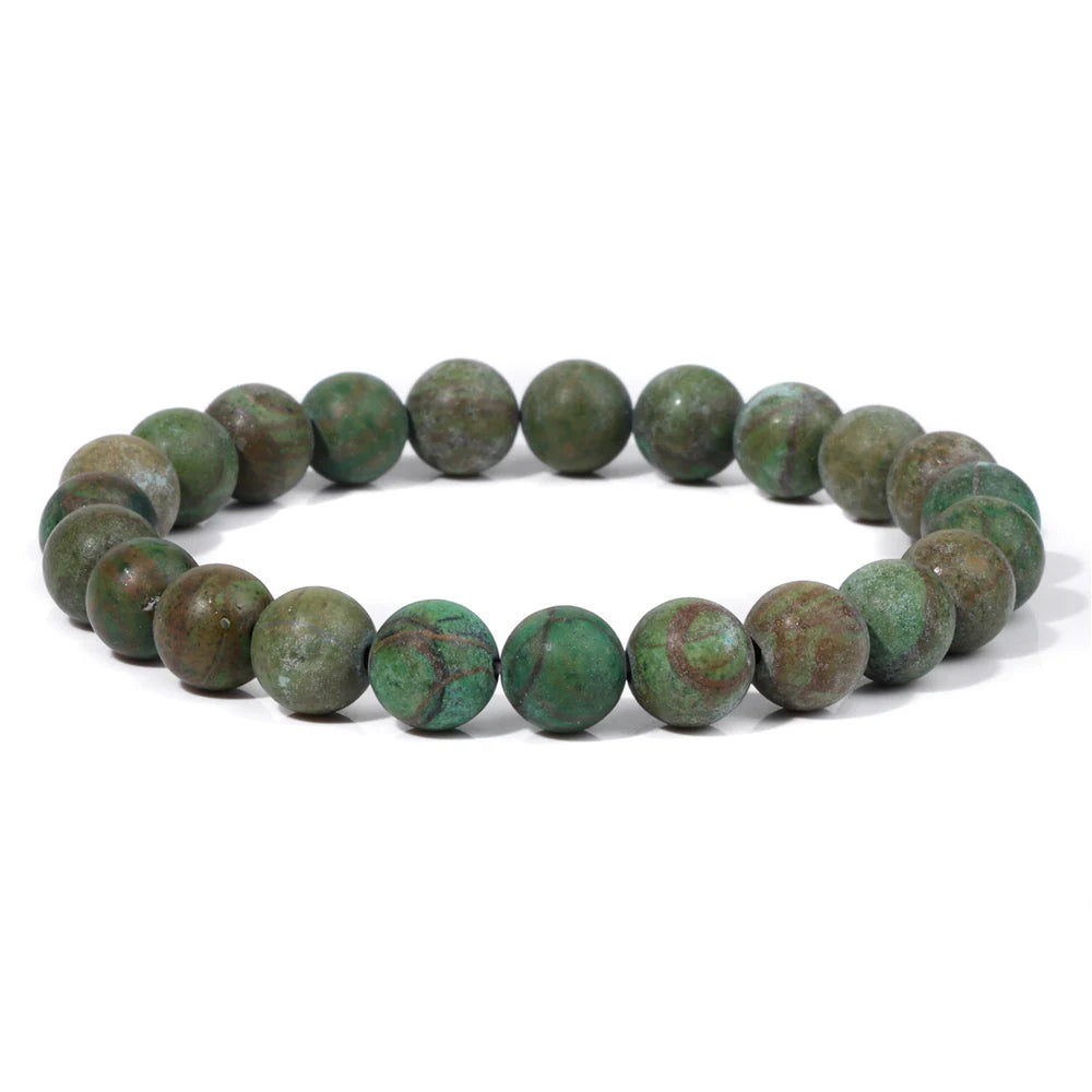 Matte Green Stone Series Bead Bracelet