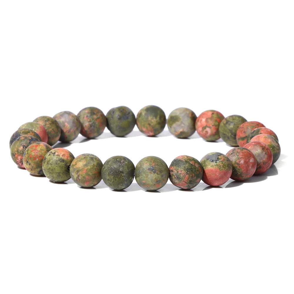 Matte Green Stone Series Bead Bracelet