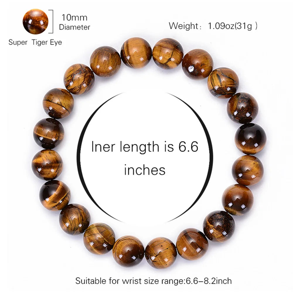 Tiger Power Tiger Eye Natural Energy Stone Beads Bracelets